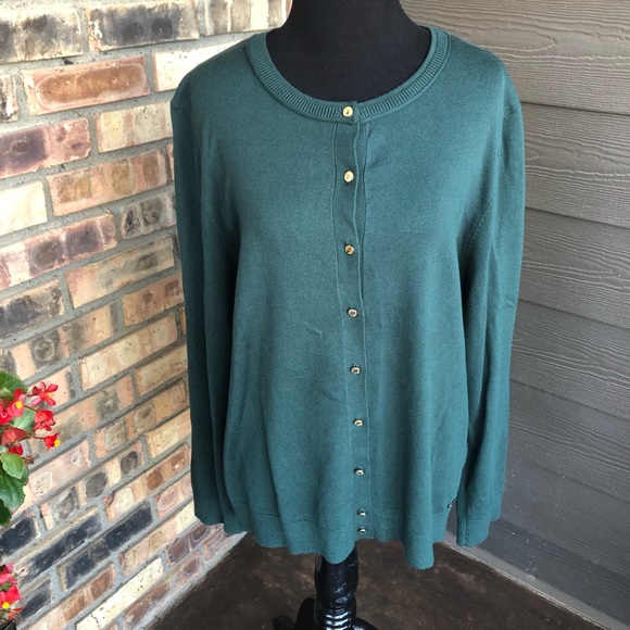 Calvin Klein Tops - 🔥Calvin Klein hunter green cardigan size XL NWT